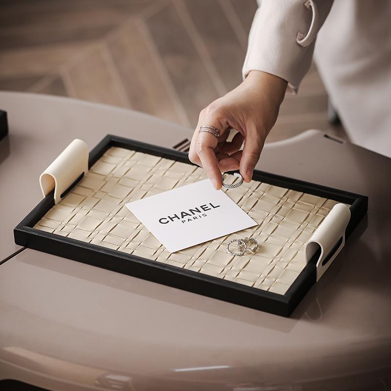 Light Luxury Storage Trays Entrance Hall Key Storage Plate Simple Modern Organize Tray Dressing Table Jewelry Organize Plate