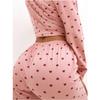 Spring and Autumn New Women's Pajamas Homewear Set of Girls Students Love Peach Long-Sleeved Long Pants Casual Pajamas Homewear