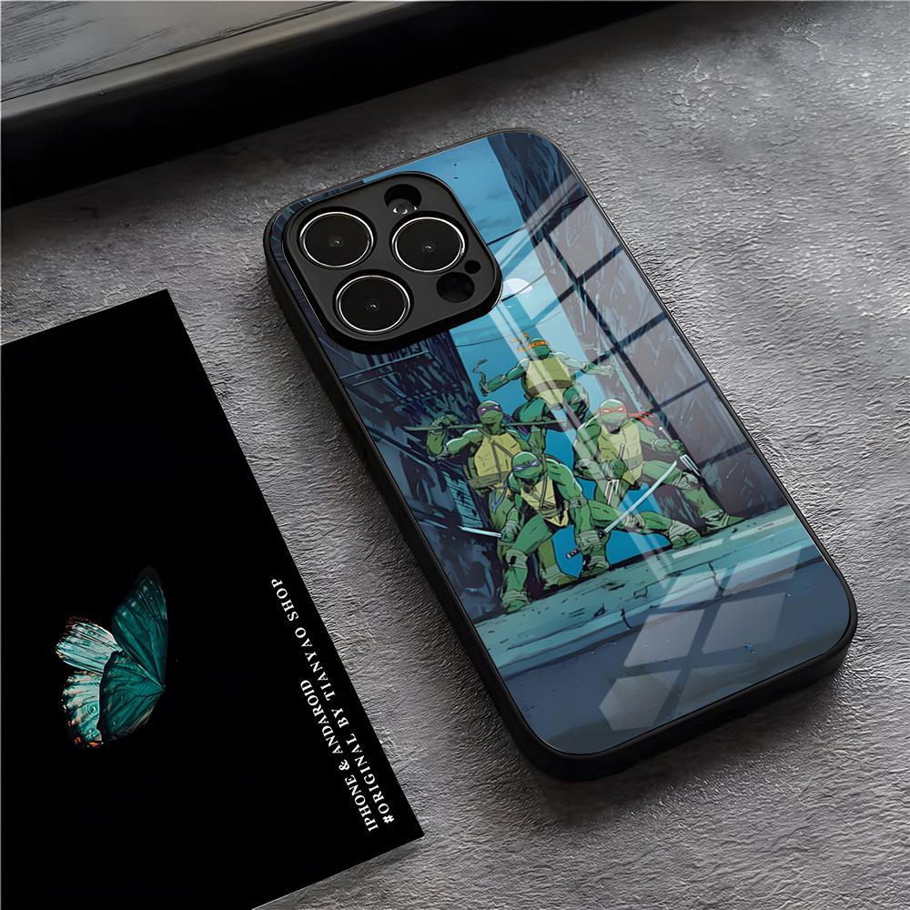 Teenage Mutant Ninja Turtles Phone Case For IPhone 17 Pro Max 15 Pro 16 14 Plus 12 13 Mini 11 Pro Shockproof Glass Cover
