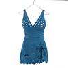 European Hollow Out One-Piece Swimsuit: Women's Slimming Sexy Skirted Bikini