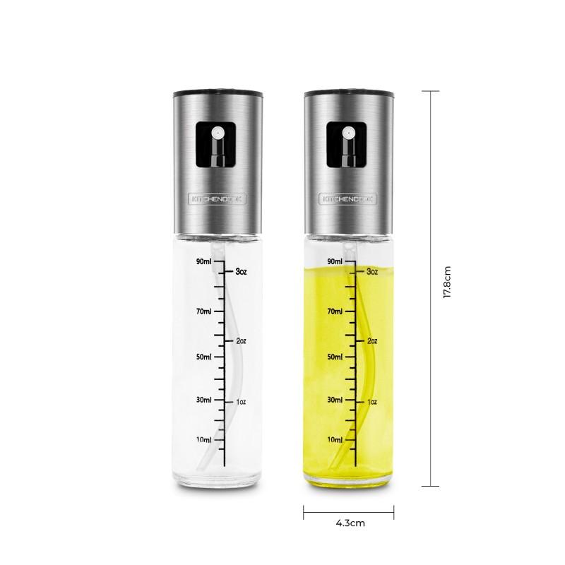 Spray90 - Spray à Huile 90 Ml - Verre Et Inox - Diffusion Fine - Réutilisable Multifonction