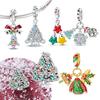 Copper Santa Claus Christmas Tree Charms Shiny Zircon Bead Fit Original Bracelets Diy Festival Fine Jewelry Gifts For Women