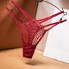 Cross Hollow Vintage Embroidered Thong Women's Thin Perspective Mesh Low Waist Strap Allure Sexy Panties 2280