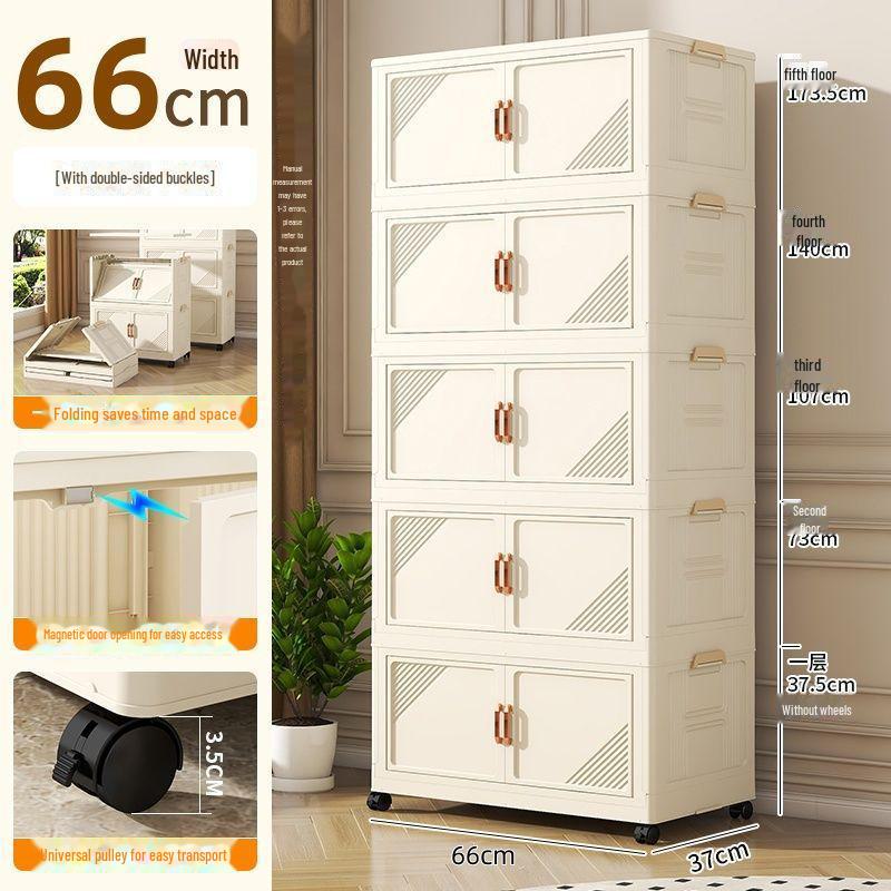 Foldable Multi-Layer Storage Cabinet for Clothes, Snacks, Books, and Toys