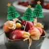 10Pcs Christmas Tree Cupcake Topper Food Fruit Picks Honeycomb Paper Straw 2024 Christmas Party Cake Decoration 2025 New Year