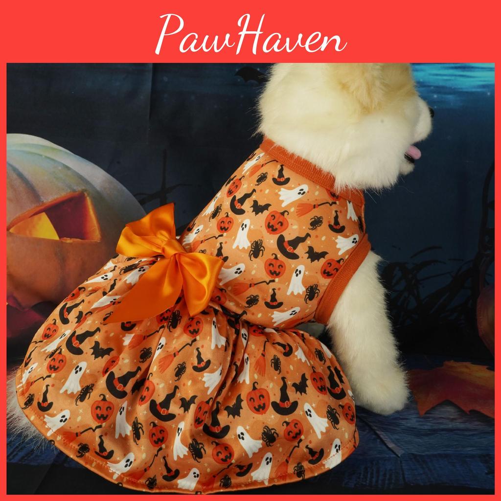 2023 New Arrival Pumpkin Bat Dog Costume Princess Style Skirt For Dogs Of All Sizes