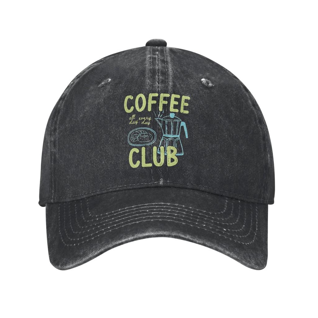 Cats Coffee Lover Baseball Cap Vintage Distressed Washed  Snapback Cap for Men Women Outdoor Activities Adjustable Caps Hat