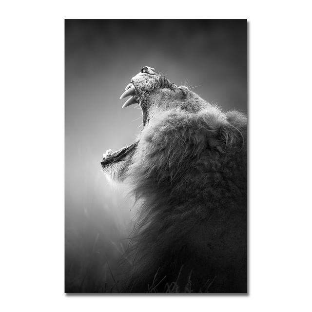 

Картина на холсте с изображением животных, черный лев, зебра, собака, современное искусство, украшение для гостиной, настенный художник 21cm×30cm NoFrame