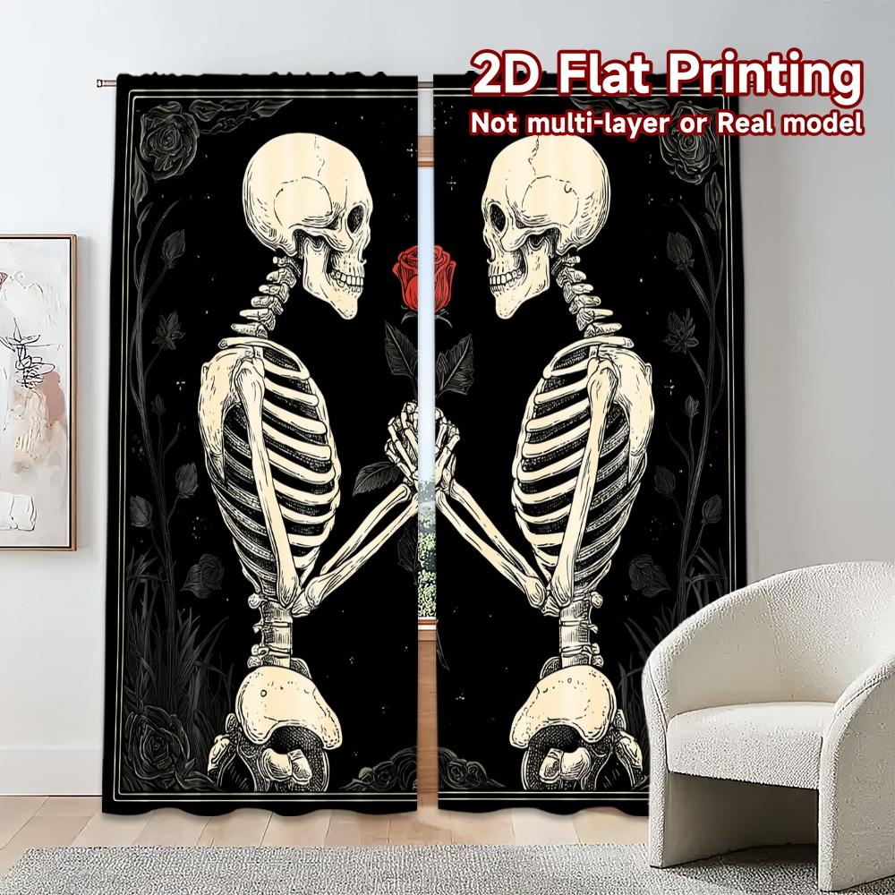 Set Of 2 Minimalist Flat Printing Jit Curtains Without Rod Eternal Love Popular Versatile Durable Polyester Curtain Made