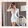 Skinny Hip Wrap Deep V Uniform Seduction Secretary Outfit Lace Perspective OL Pure Desire Free
