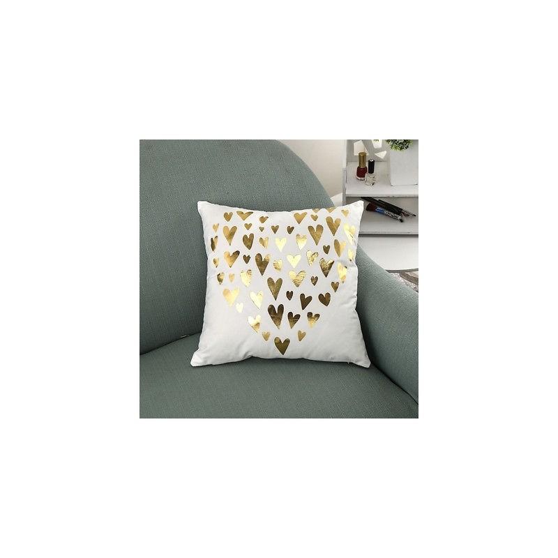 Luxurious Gold Shining Printed Cotton Throw Pillow Case For Elegant Home Decor