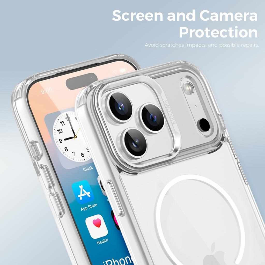 For iPhone 17 Pro Magnetic Case Compatible with MagSafe TPU PC Clear Phone Cover