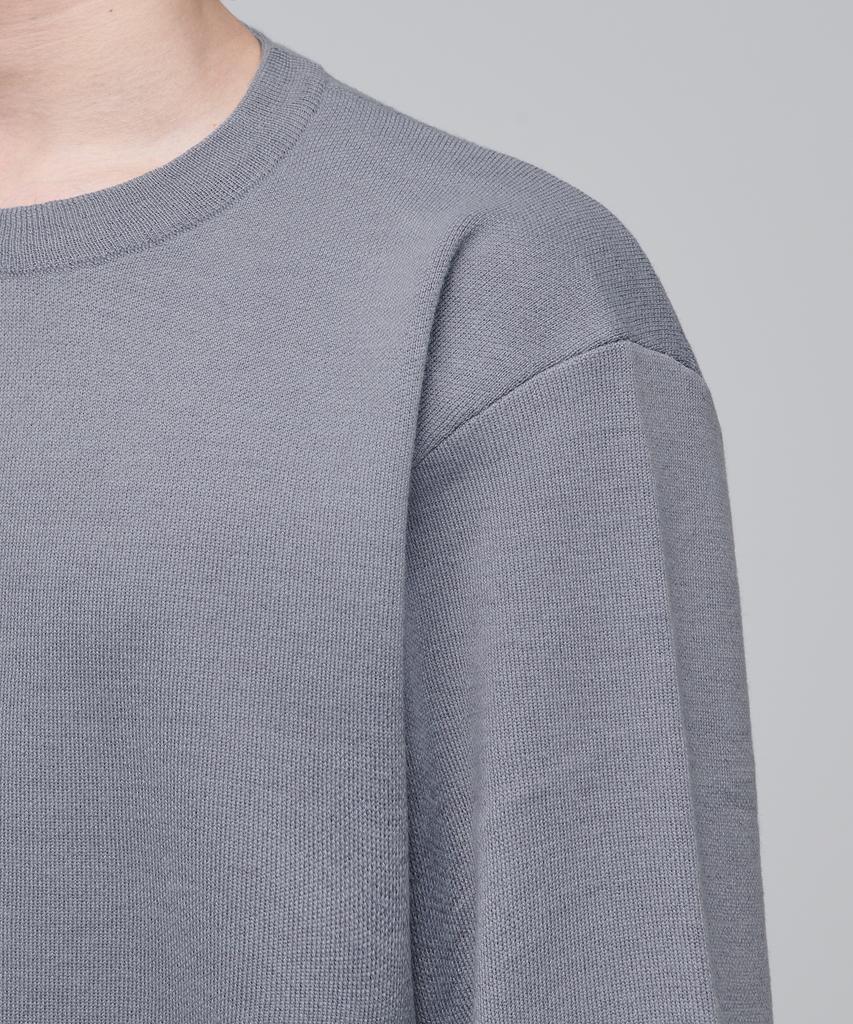 Musinsa Standard Minimal Crew Neck Knit [Purple Gray]