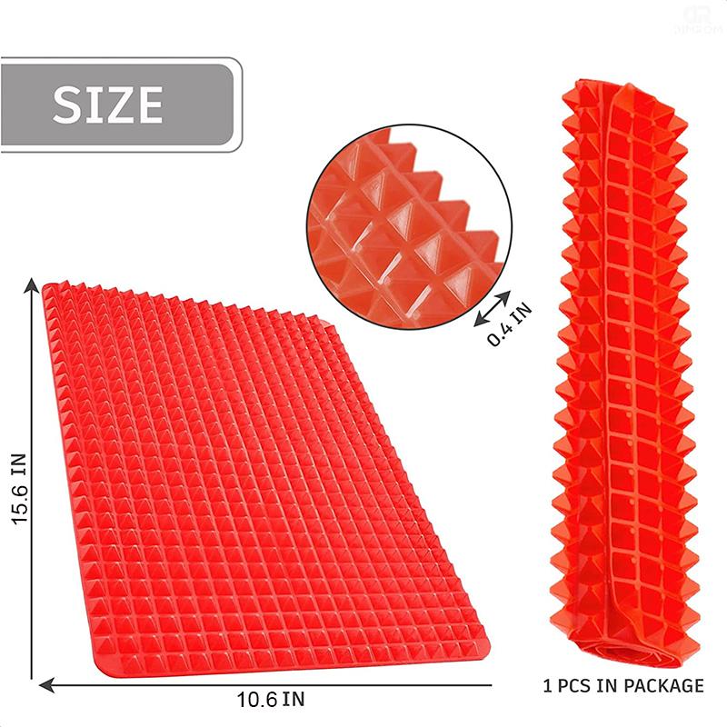 Silicone Cooking Mat Microwave Pyramid Baking Mat Fat Reducing Heat Resistant Sheet With Grid For Pizza Oven Grling BBQ Roasting