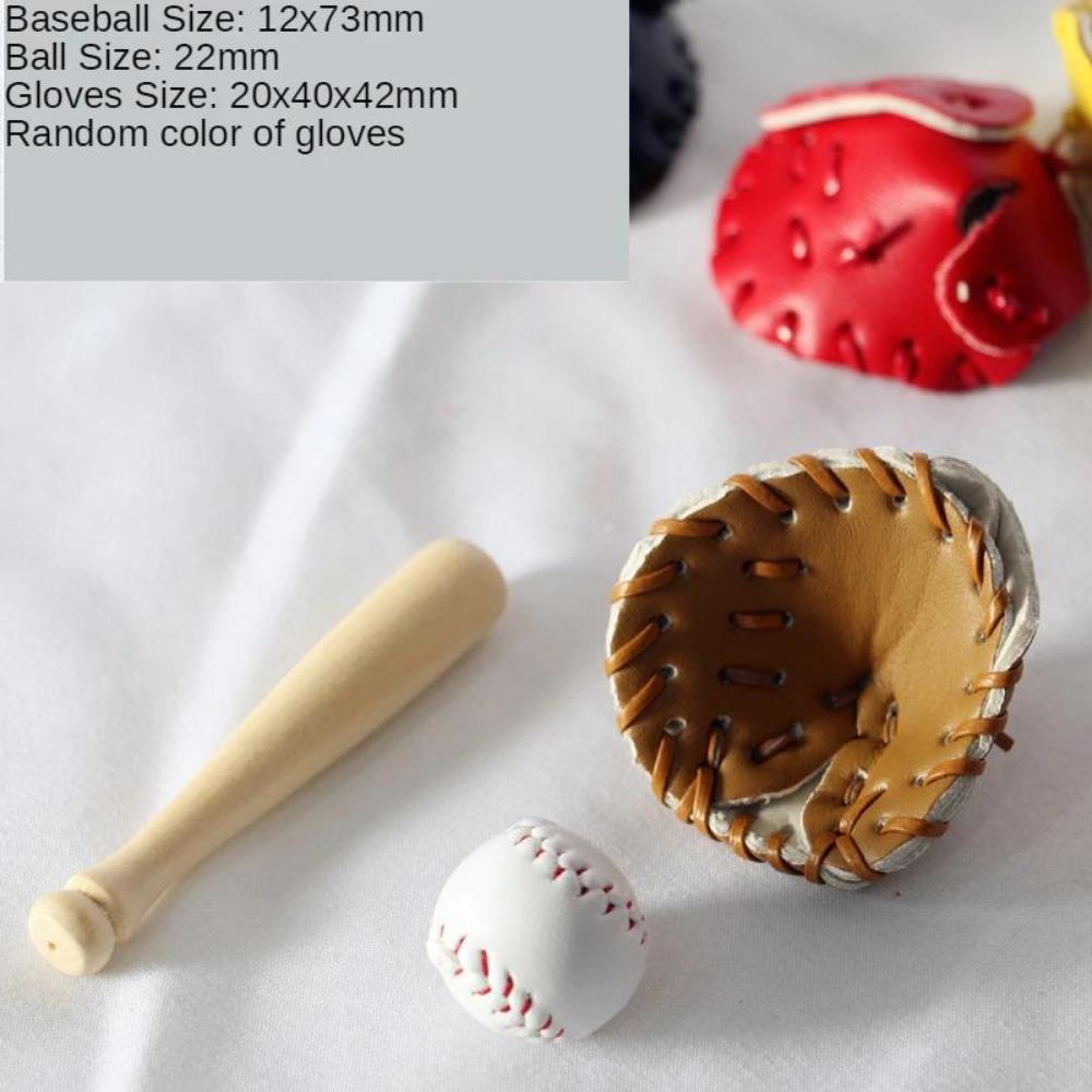 Dollhouse Mini Scene Accessories Simulation Mini Sports Goods Mountain Bike Skateboard Baseball Bowling Racket Tennis Model