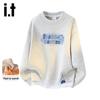 IZZUEIT Women's Fleece Lined Embroidered Crewneck Sweatshirt