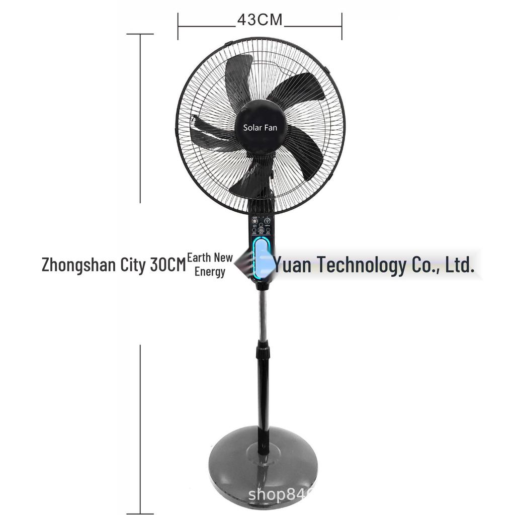 16-Inch Solar Rechargeable DC Floor Fan for Home and Outdoor Use