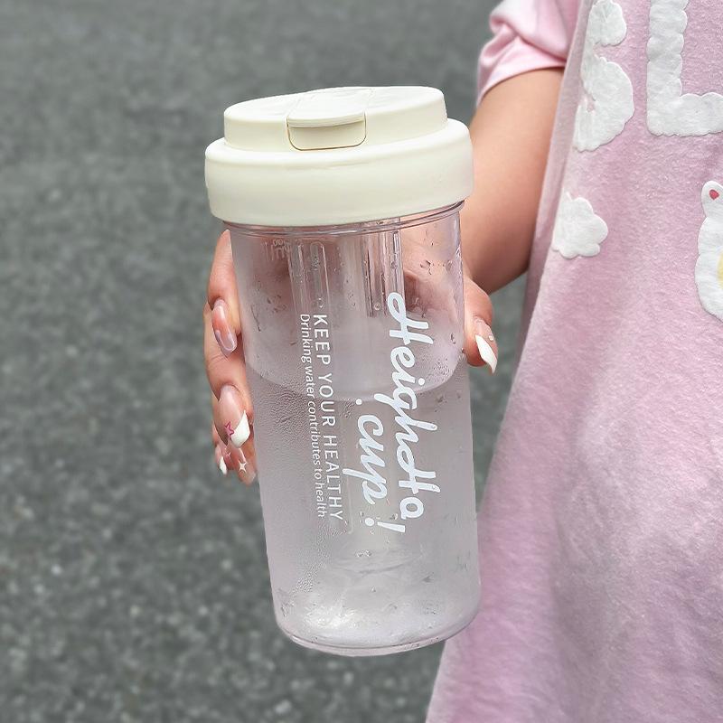 New Large Capacity Straw Plastic Water Bottle With Tea Infuser Filter Cute Portable Drinking Bottle Coffee Mugs Juice Milk Cup