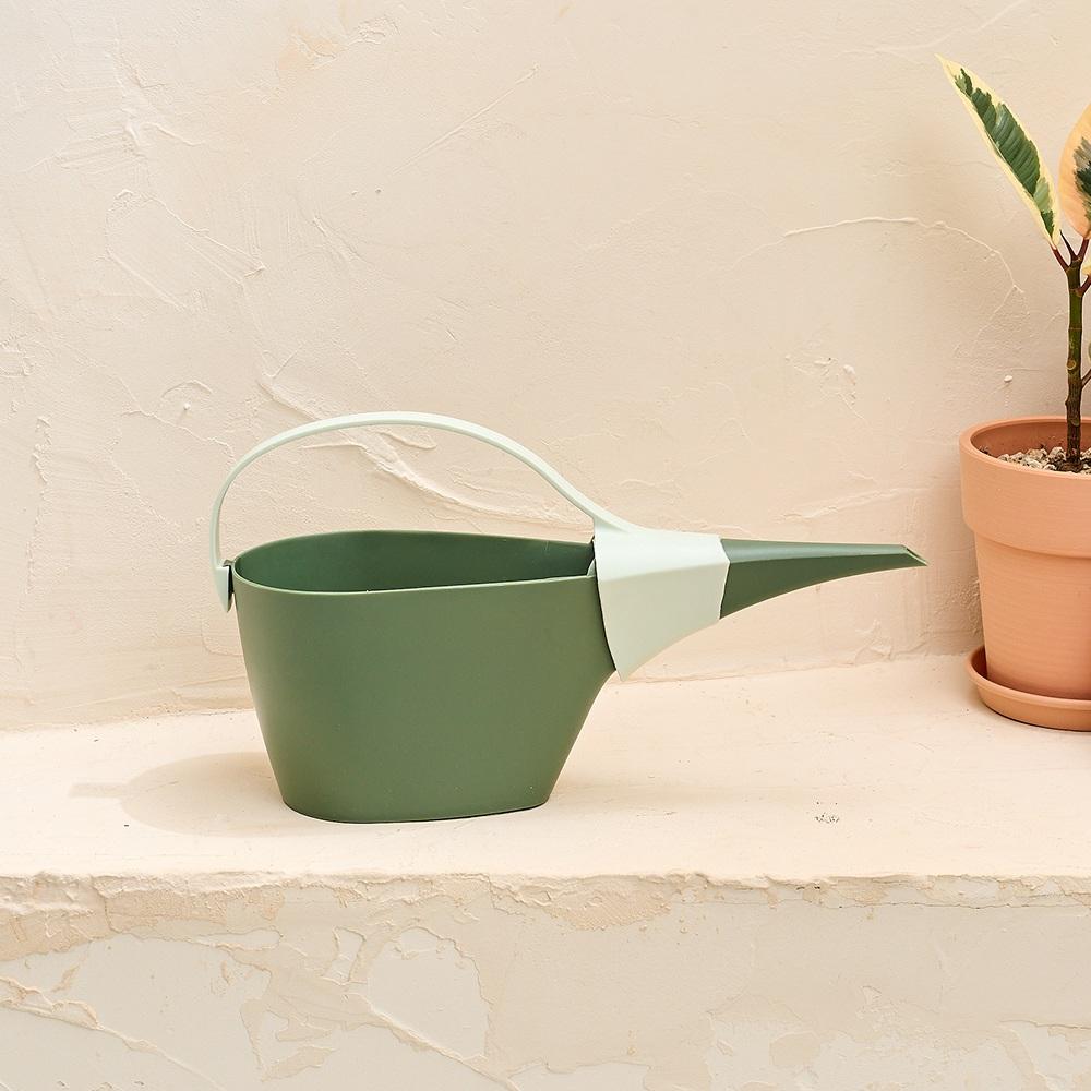 Plastic Watering Can Olive Green