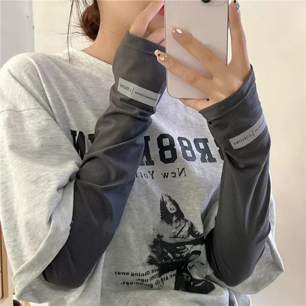 

Ice Silk Long Arm Glove UV Protection Hand Protector Cove New Sunscreen Sleeves Driving темно-сірий