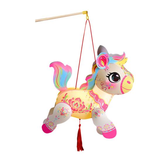 Chiński Nowy Rok Lampion Święto Wiosny Ręczny Lampion Konia Uroczy Koń Zwierzęta Zodiaku DIY Rękodzieło na Święto Środka Jesieni Cosplay Hanfu