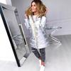 Winter Casual Warm Women's Slim Fit Color Glossy Zipper Cotton Jacket