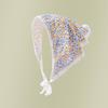 Elegant Floral Cotton Head Scarf Soft Wrap Printing Hair Scarf Vintage Lace Triangle Scarf  Beach