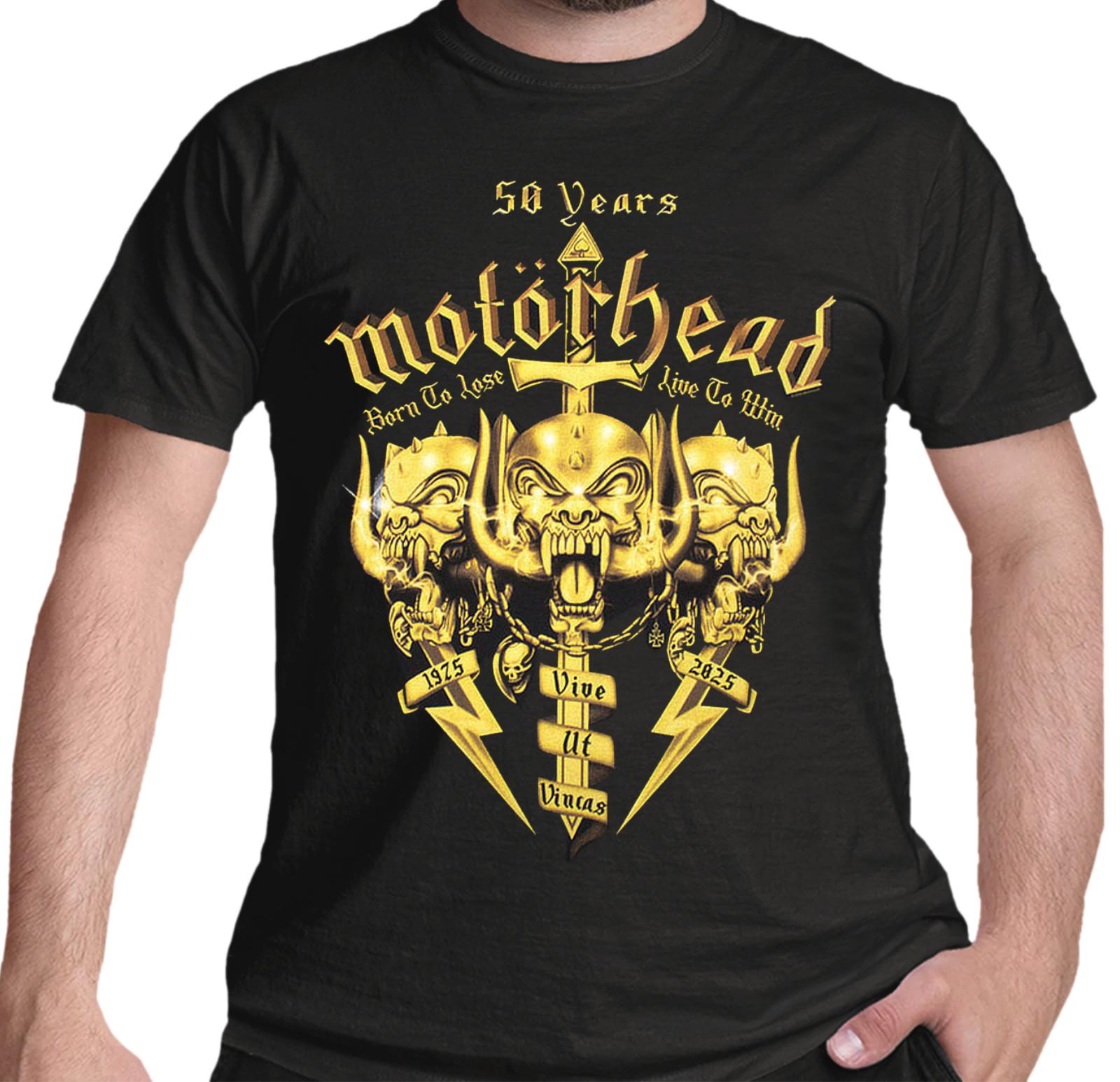 Официальная футболка Motorhead 50 лет Мечи и Warpig Новая Черная L