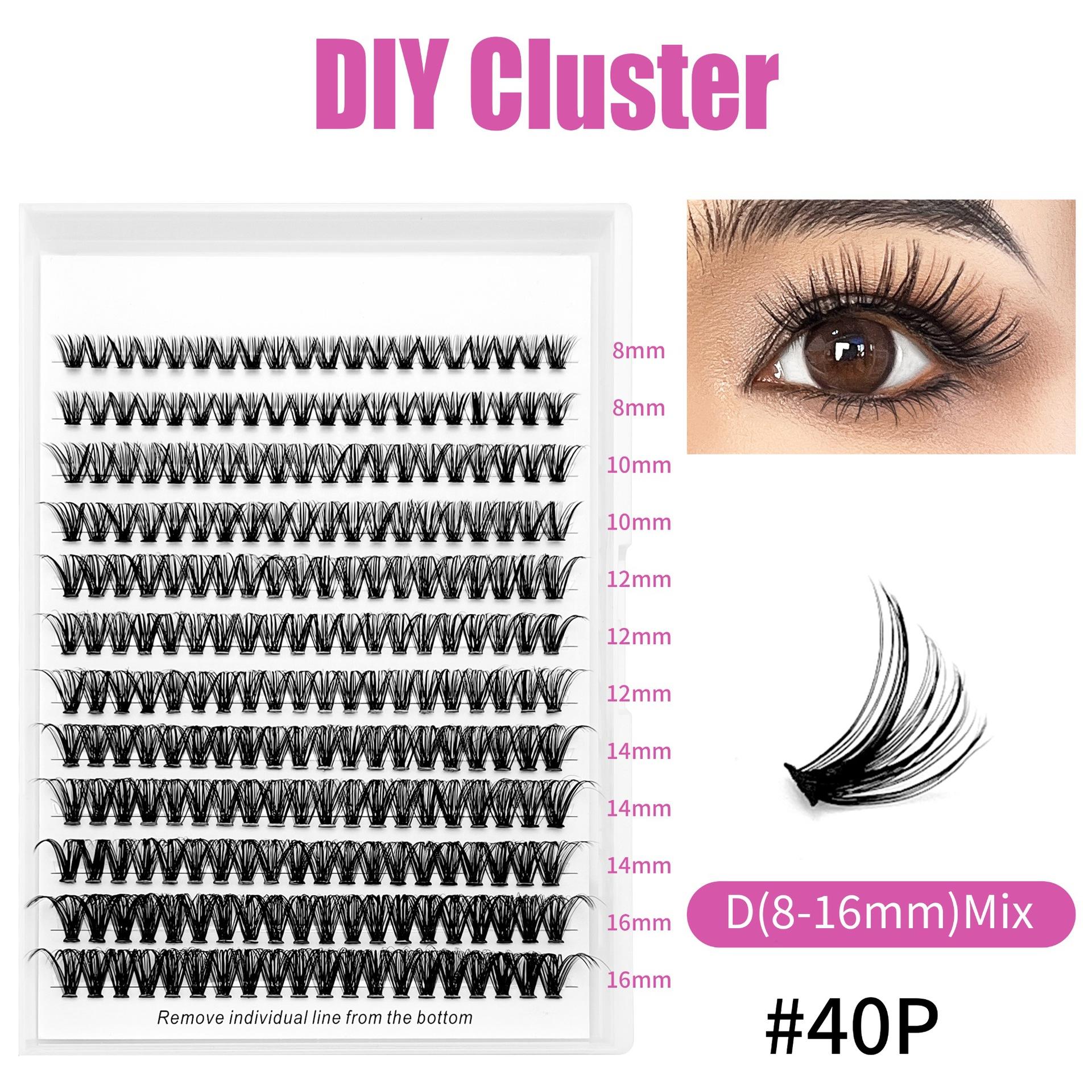

Single cluster false eyelashes European and American thick large capacity hot melt hair 1PC чёрный
