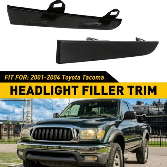 Pair Headlight Front Molding Lamp Filler Panel Trim For Toyota Tacoma 2001-04