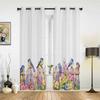 Watercolor Garden Bird Flower Window Curtains for Living Room Luxury Bedroom Curtain Kitchen Blinds Drapes Curtains