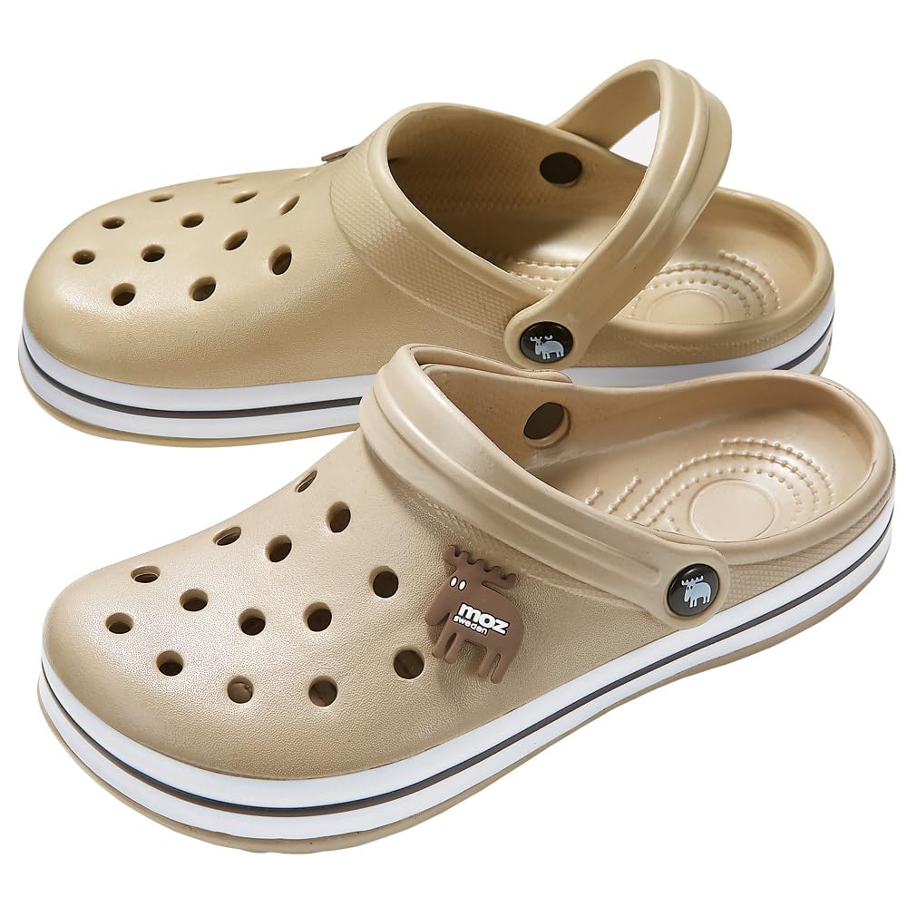 moz U and Anfamie EVA Sandals with Motif Nurse Comfortable and Size M Beige Bands, Sandals, Quiet, Women's, (23.0-24.0),