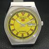 JAPAN 6309A VINTAGE SEIKO 5 AUTOMATIC MENS YELLOW COLOR DIAL WATCH A702721-1