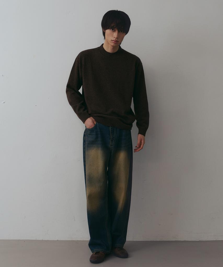 NODU Mock Neck Half Turtleneck Knit [Brown]