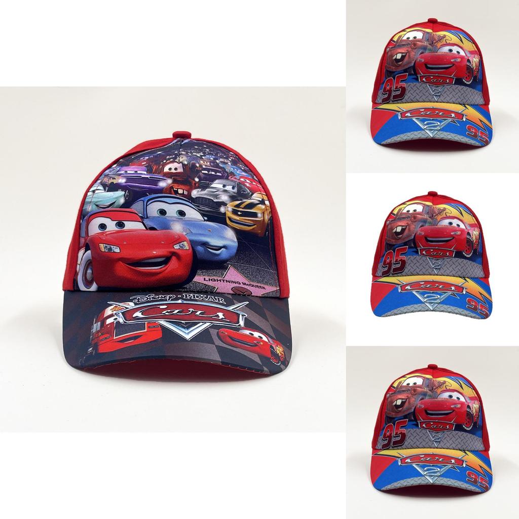 Cartoon Cars Pattern Childrens Baseball Cap Summer Sun Protection Breathable Sun Hat For Kids