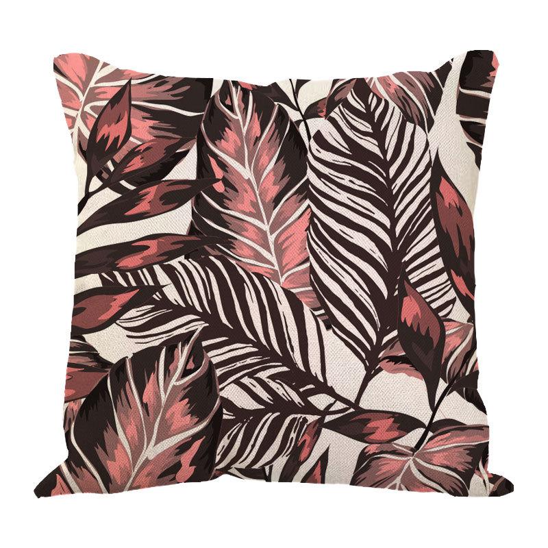 Linen Pillowcase Ins Tropical Plants Home Decoration Supplies Nordic Green Plants Design Sand Cushion Cover