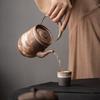Handmade Coarse Pottery Teapot with Handle  Antique Ball Hole Tea Filter Ceramic Teapot Single Tea Brewing Device Tea Infuser
