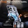 For iPhone 17 Pro Magnetic Case Ring Kickstand PC + TPU Hybrid Phone Cover