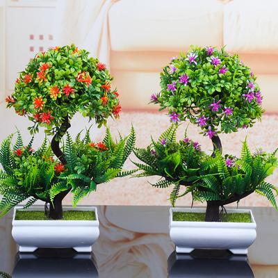 NEW Artificial Plants Bonsai Small Tree Pot Plants Fake Flowers Potted Ornaments for Home Decoration Hotel Garden Decor Colorful