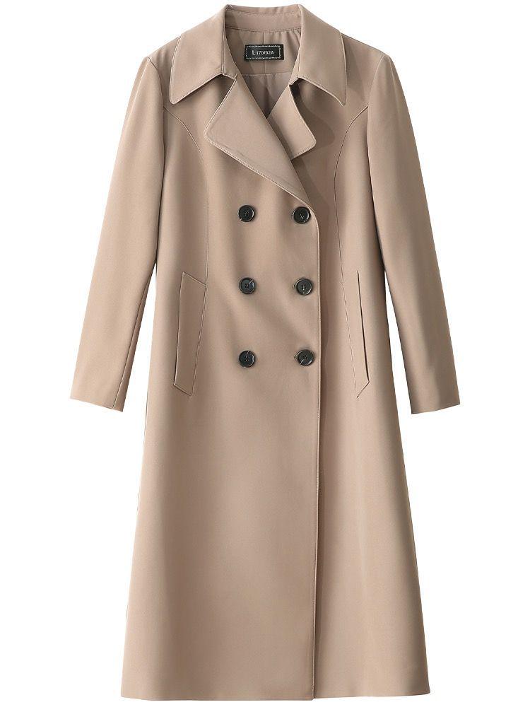 Elegant Spring 2025 Women's Mid-Length Trench Coat for Elderly Ladies