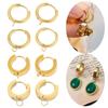 10pcs Gold Stainless Steel Hoop Earrings Hooks Round Earring Post for Women DIY Earrings Making Supplies Jewelry Accessories