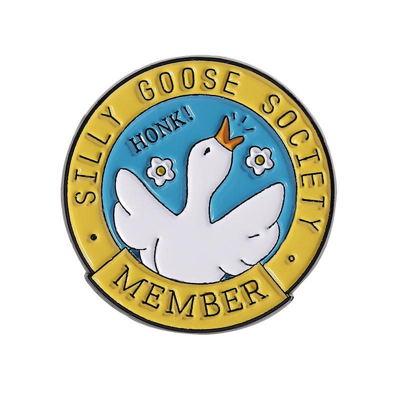 Cute Cartoon Silly Goose Brooch Badge Clothing Backpack Jewelry Accessories Pin Oil Drop Alloy Badge Clothes Backpack Decoration