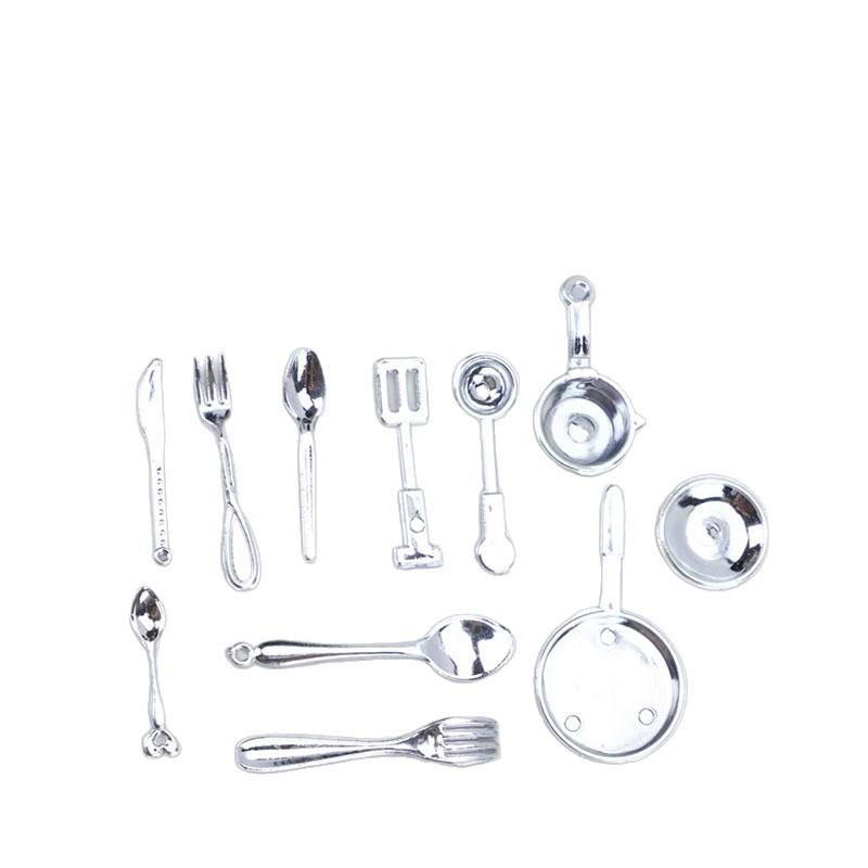 Dollhouse Mini Kitchen Utensils Tableware Set Dollhouse Simulation Cookware Toys Dollhouse Kitchen Scene Decor Pretend Play Toy