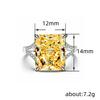 Jewelry Rings, Luxury Four-Claw Square Diamond Zircon Rings For Women, Valentine'S Day Gift Accessories