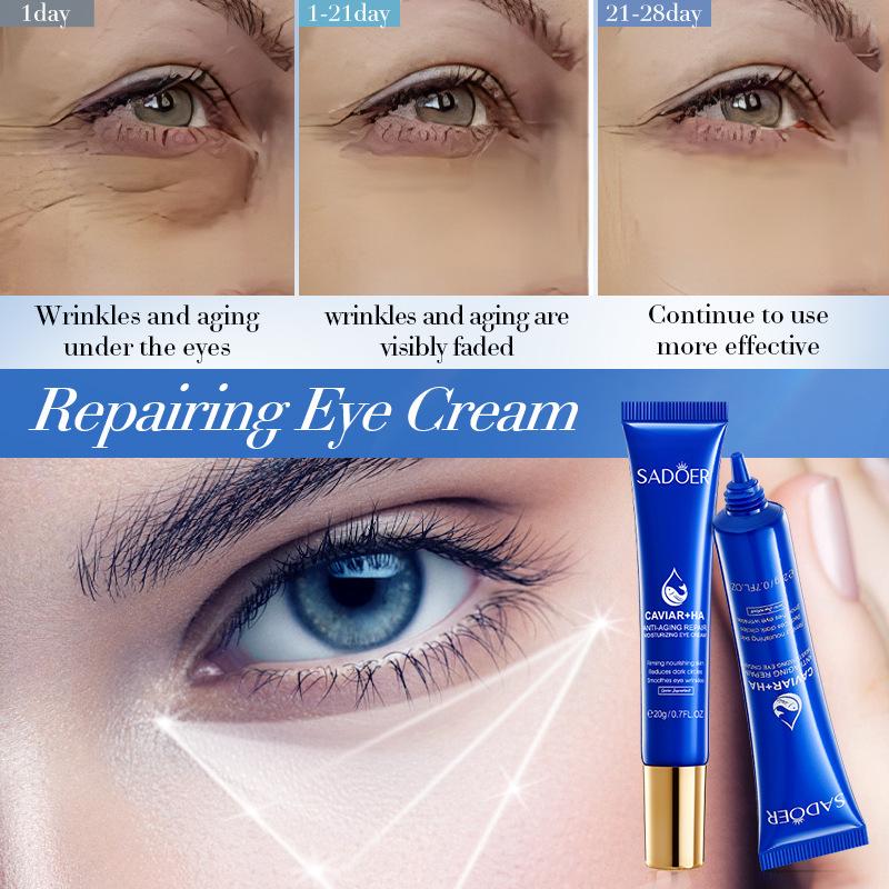 SADOER Caviar Hyaluronic Acid Eye Cream Anti Dark Circles Removal Eyes Bags Firming Moisturizing Beauty Eyes Skin Care Products