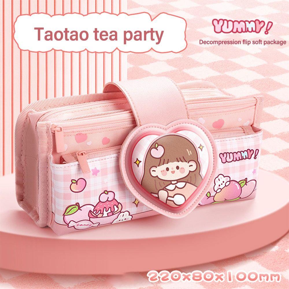 

5 Layers Pen Bag Printing Pattern Stationery Storage Bag Cartoon Stationery Organizer Student 01