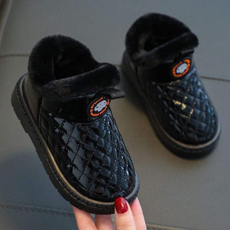 Wasserdichte Schneestiefel für Kinder im Winter - Warme, modische, rutschfeste Kurzstiefel mit Samtfutter für Jungen und Mädchen