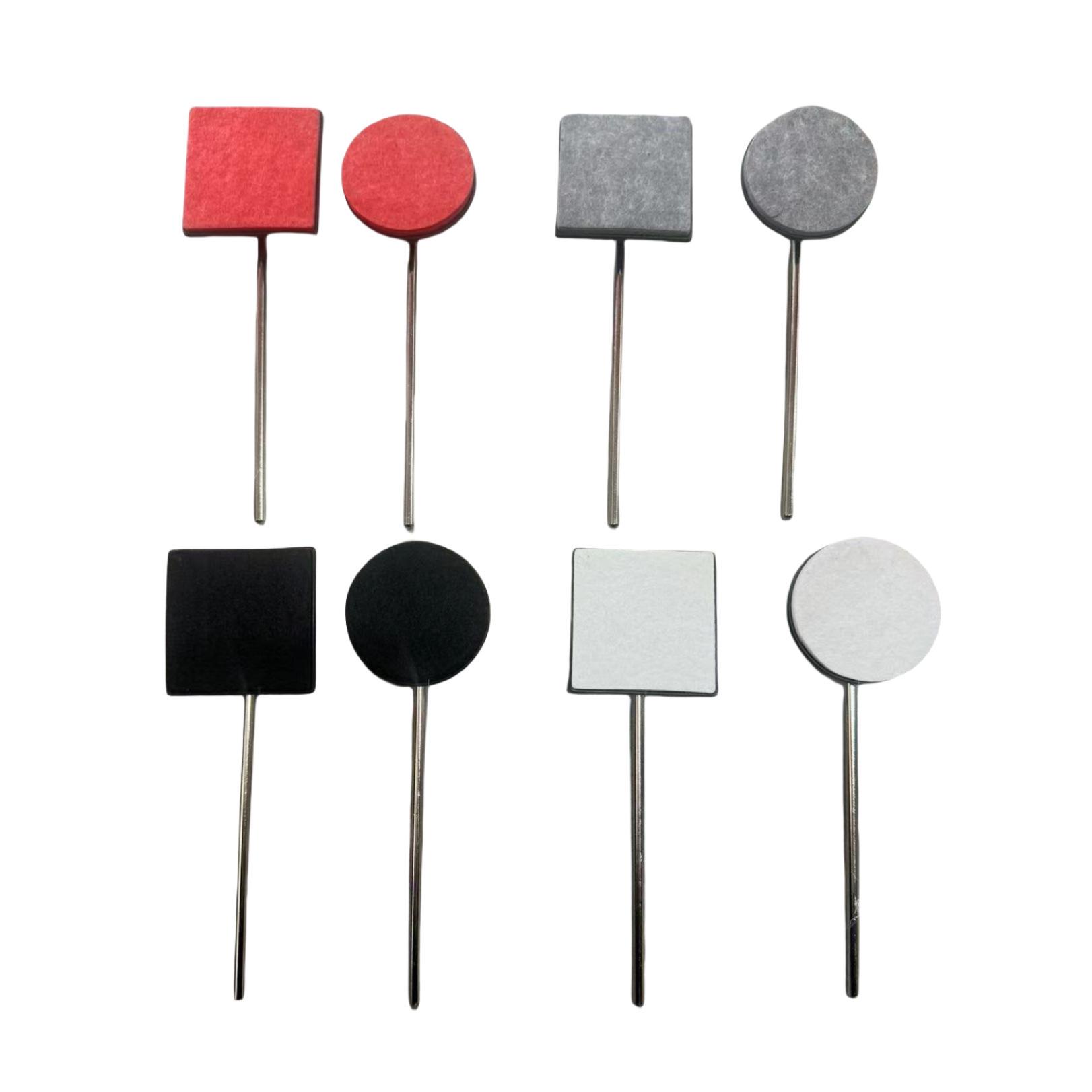 

Drum Kit Pedal Set: Single & Double Bass Pedal with Mallet and Felt Hammer Heads Square Flat Felt Mallet Head червоний