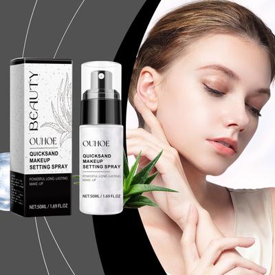 Quicksand Setting Spray Leichtes und Multi-Effekt-Feuchtigkeitsspendendes und atmungsaktives mattes Oberflächen-Erfrischendes und tragbares Make-up-Spray