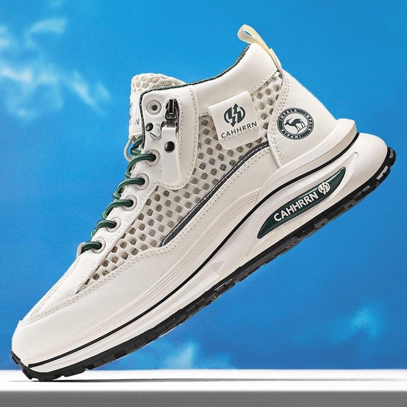 

2025 нові високі кросівки з сіткою, чоловічі літні чоловічі туфлі на товстій підошві, дихаючі, повсякденні, модні, для підлітків 44